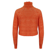 High Neck Knitted Yarn Pullover Sweater