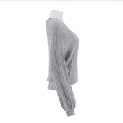 Women'S V-Neck Long Sleeved Top