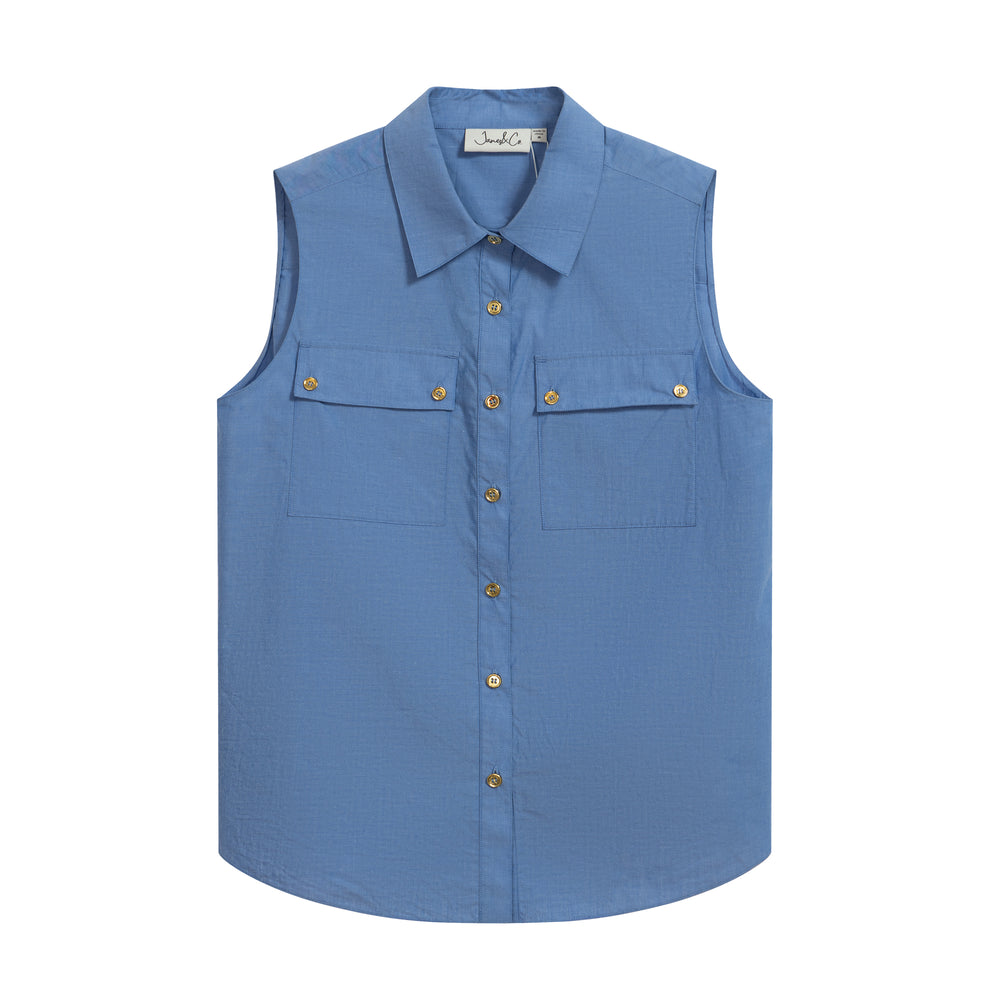 Front Shoulder Sleeveless Shirt