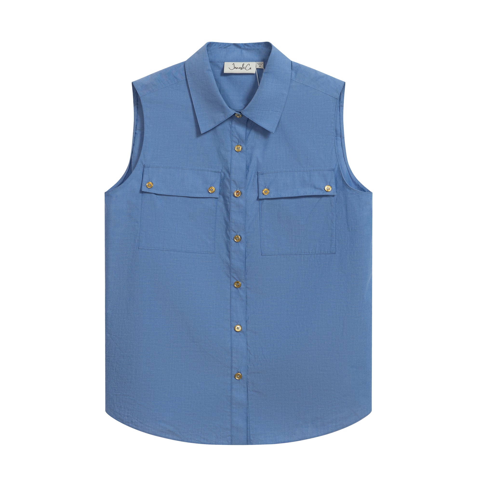 Front Shoulder Sleeveless Shirt