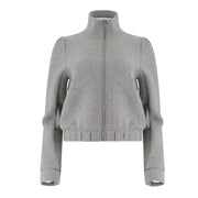 Long Sleeved Slim Fit Open Chest Sweatshirt
