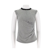 Round Neck Sleeveless Striped Shirt