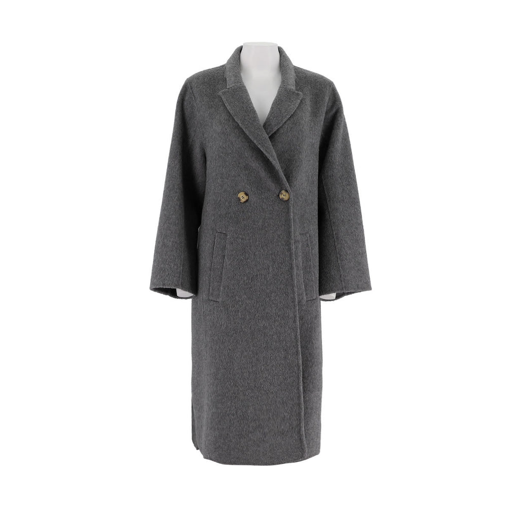 Camel Silk Wool Long Jacket
