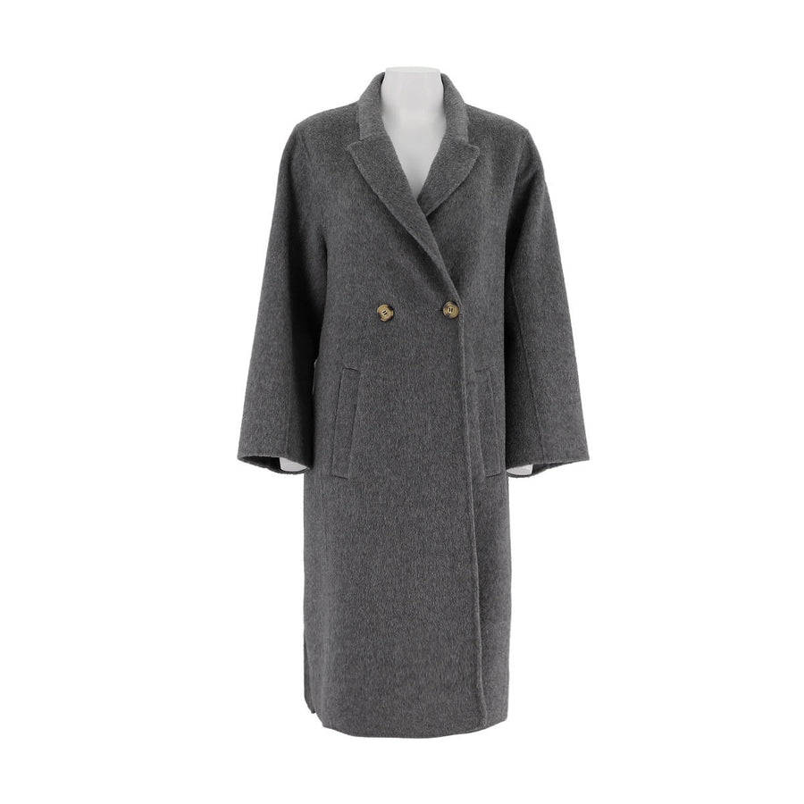 Camel Silk Wool Long Jacket