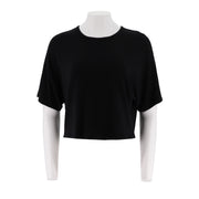 Womens Cozy Short Sleeve Cropped Top