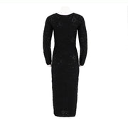 Long Sleeve Dress With Delicate Openwork Design