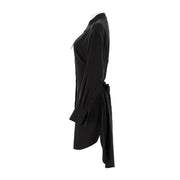 Collar Slim Fit Shirt Skirt
