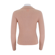 Women's reverse collar half open chest long sleeved shirt