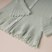 Ribbed Cardigan With Detachable Neck Tie