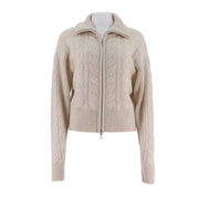 High Neck Long Sleeved Zipper Cardigan Jacket