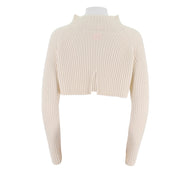Cropped Merino Wool Pullover Sweater