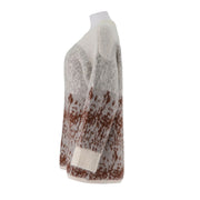 Round Neck Contrasting Loose Fit Pullover