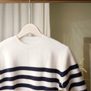 Women'S Round Neck Mid Sleeve Striped Shirt