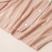 Colorblocked V-Neck Button Up Cardigan