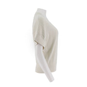 V Neck Short Sleeve Knit Pullover