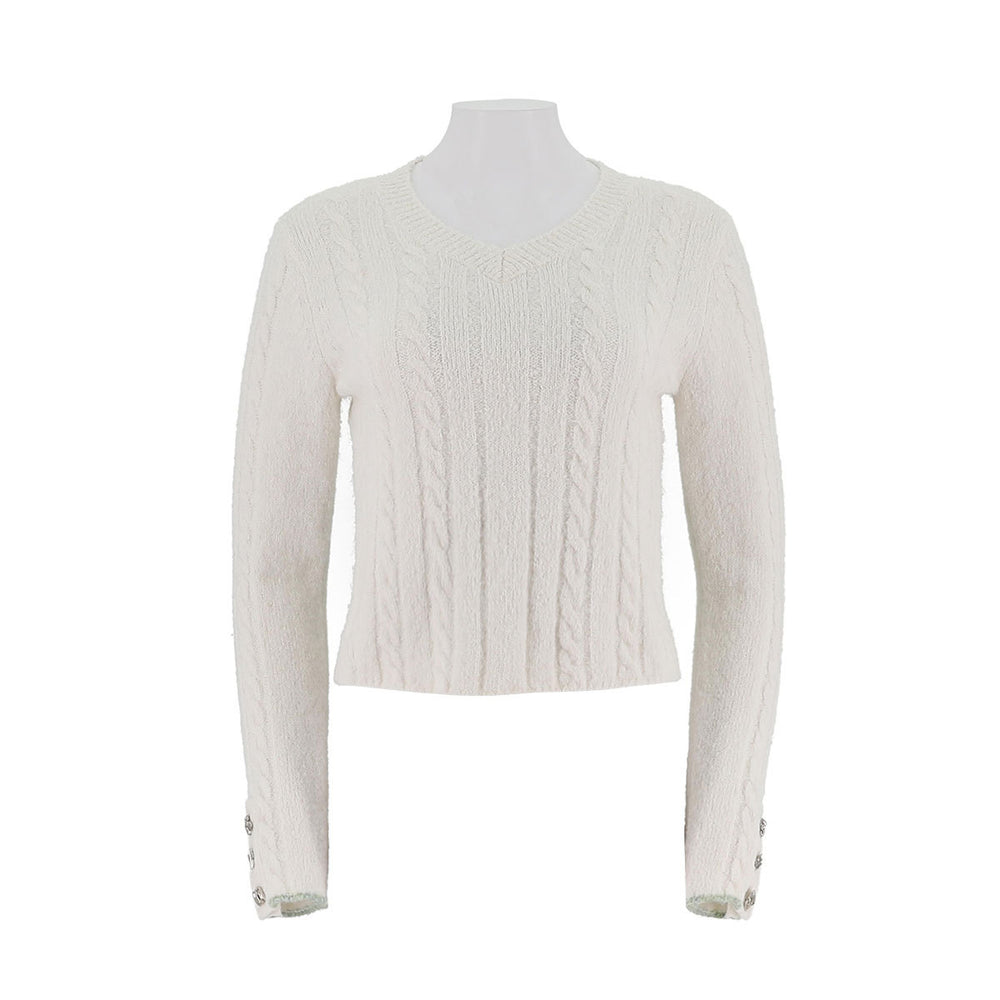 Round Neck Knitted Pullover Sweater