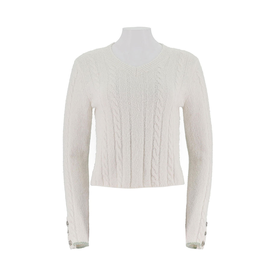 Round Neck Knitted Pullover Sweater