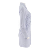 Gathered Poplin Shirt Dress