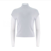 Mock Neck Dolman Sleeve Knit Top