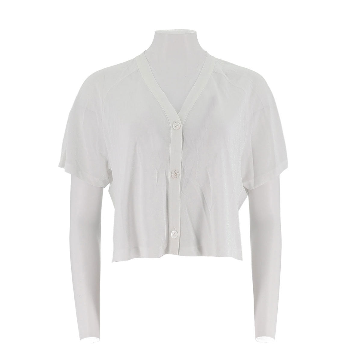 Relaxed Crossover Back Button Up Top