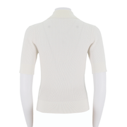 Women'S Polo Collar Half Open Chest Mid Sleeve Sweater