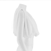 Textured Cropped Voluminous Woven Top