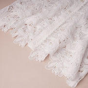 Embroidered Lace Mid-Length Button Up Top