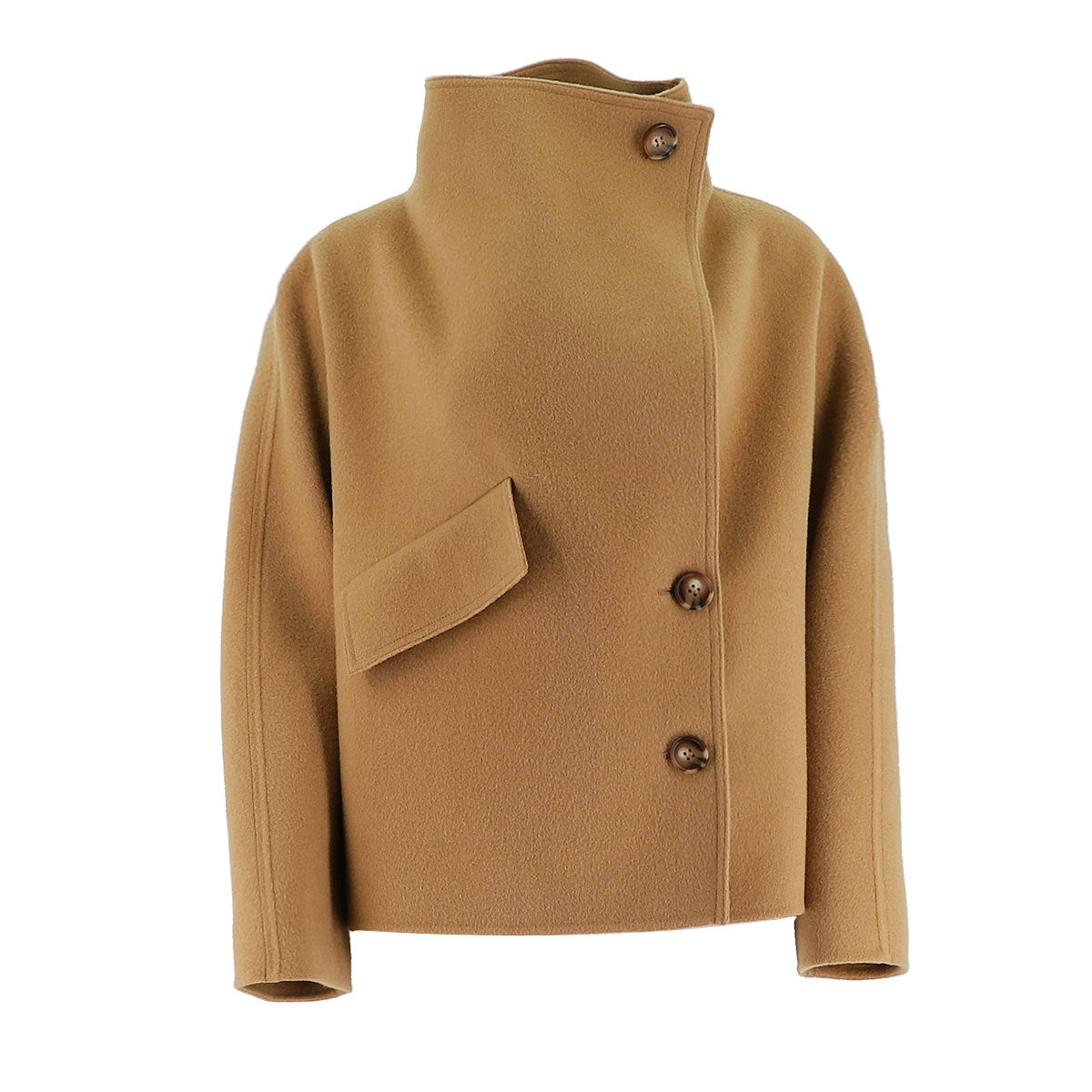 Short Half Height Collar Woolen Jacket