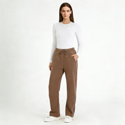 Combed Cotton Sweatpants With Piping Detail