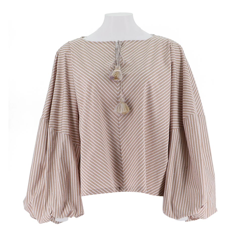 Drop Shoulder Puff Sleeve Shirt