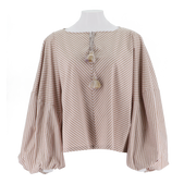 Drop Shoulder Puff Sleeve Shirt