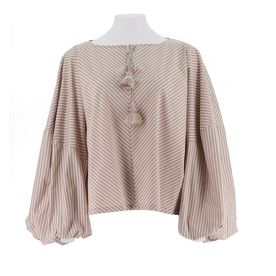 Drop Shoulder Puff Sleeve Shirt