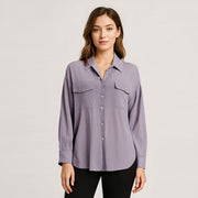 Long Sleeve Button Up Woven Shirt