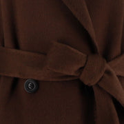 Womens Camel Silk Wool Long Coat