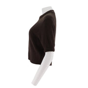 Womens Merino Wool Nylon Blend Short Sleeve Sweater
