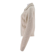 High Neck Long Sleeved Zipper Cardigan Jacket