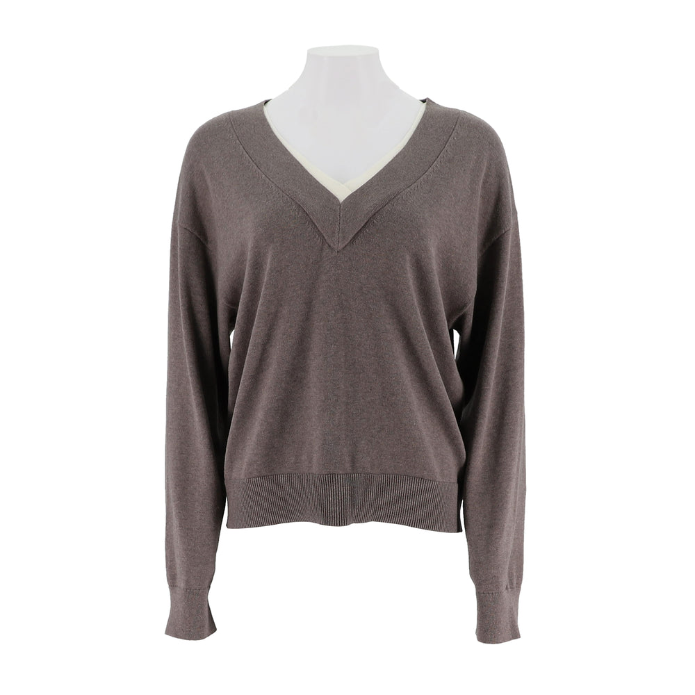 V-Neck Drop Shoulder Knit Pullover