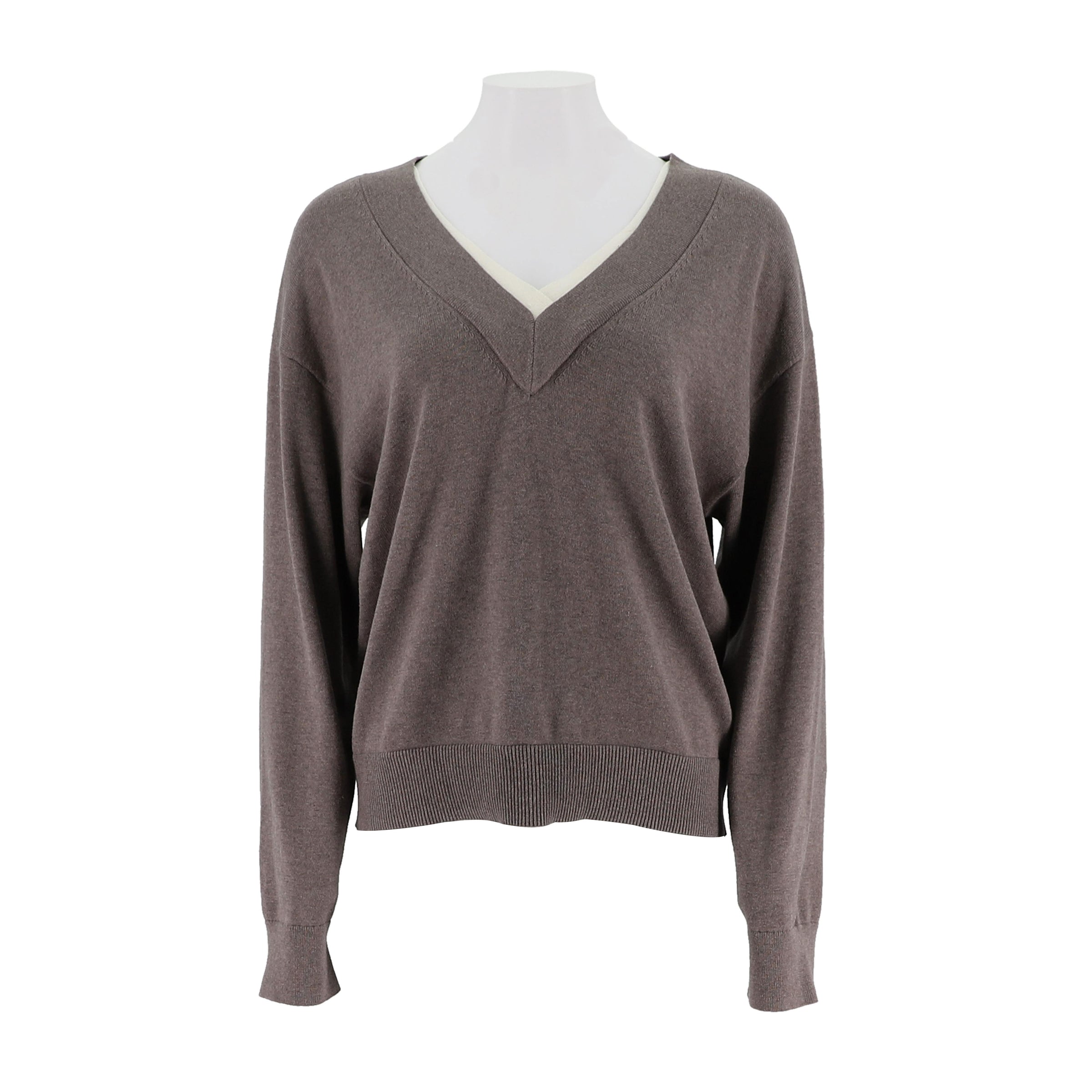 V-Neck Drop Shoulder Knit Pullover