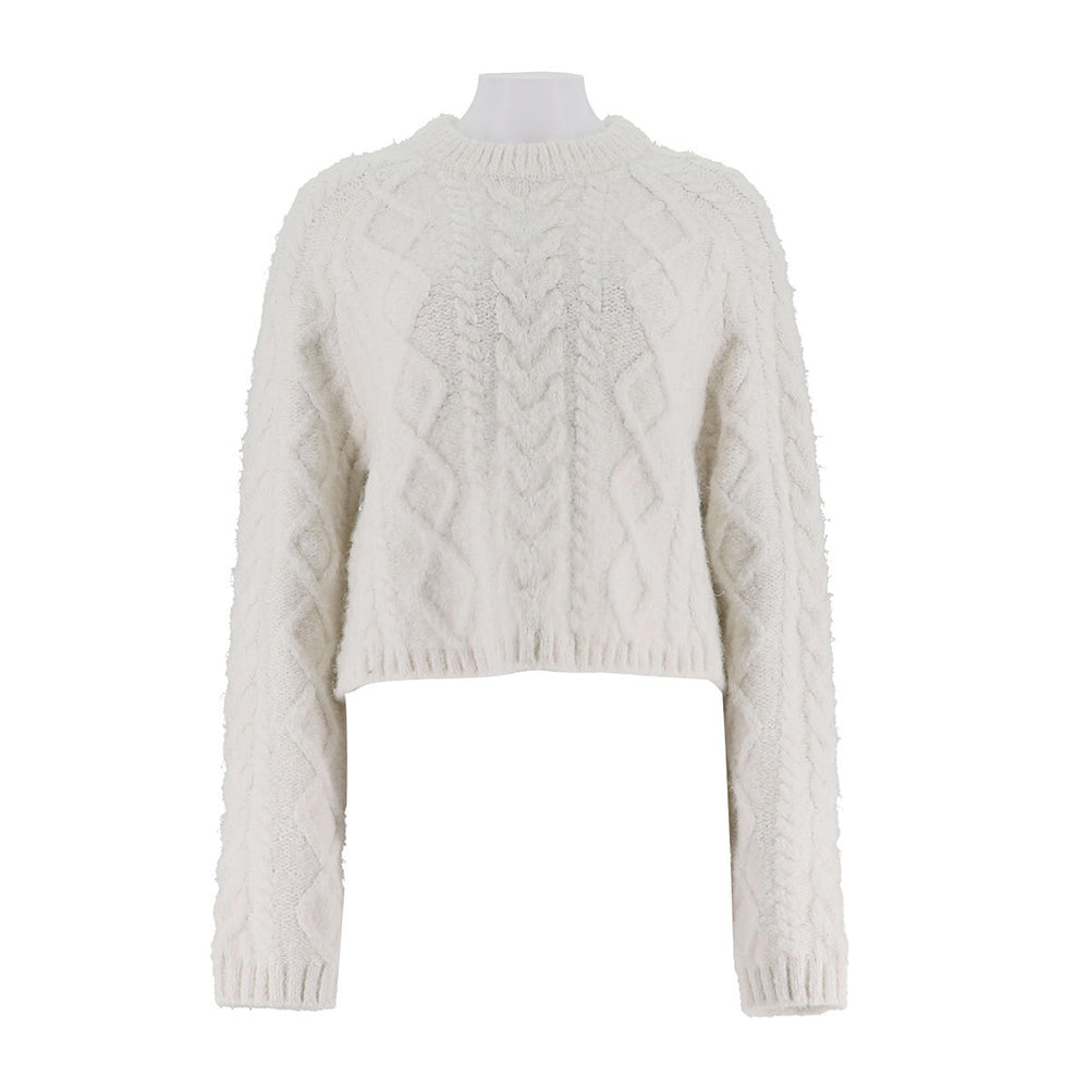 Mixed Color Yarn Knitted Pullover Sweater
