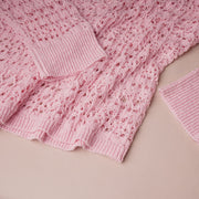Collared Crochet Stitch Knit Pullover