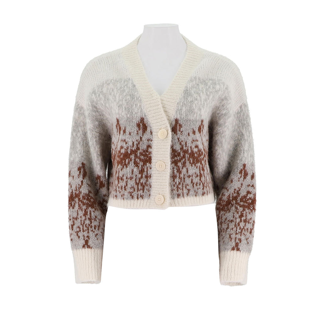 Womens Alpaca-Blend V-Neck Cardigan