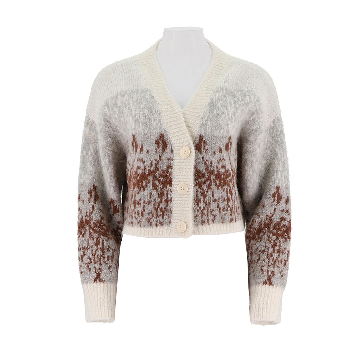Womens Alpaca-Blend V-Neck Cardigan
