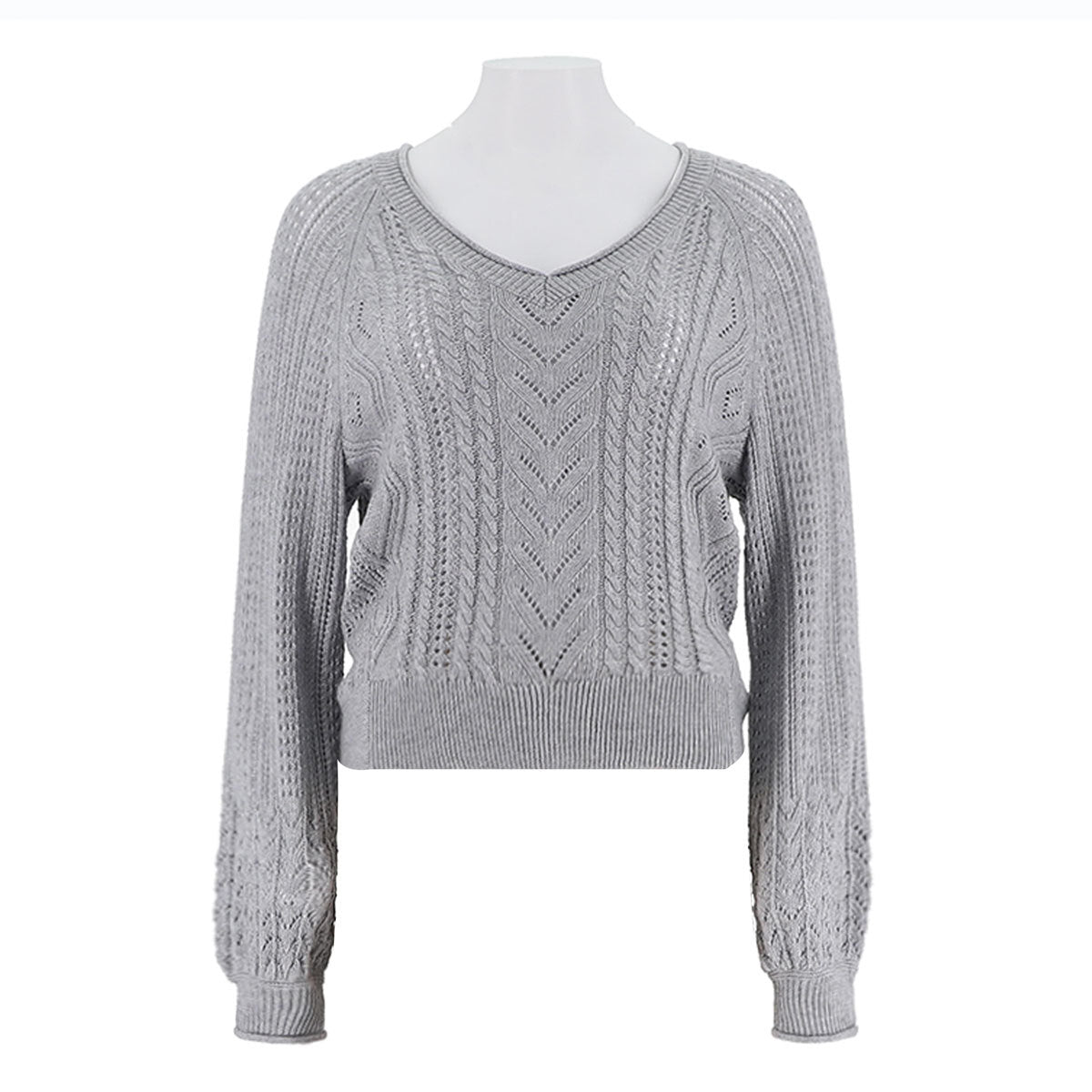 Women'S V-Neck Long Sleeved Top