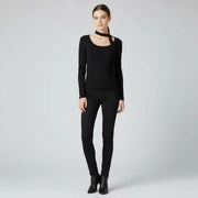 Viscose Span Round Neck Top With Tie
