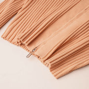 Long-Sleeve Fitted Knit Cardigan