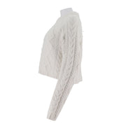 Mixed Color Yarn Knitted Pullover Sweater