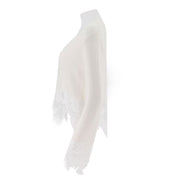 Embroidered Lace Merino Wool Cardigan