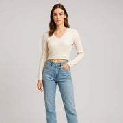 V-Neck Loose Fit Short Pullover