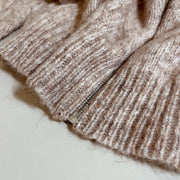 Mock-Neck Knitted Cardigan Coat