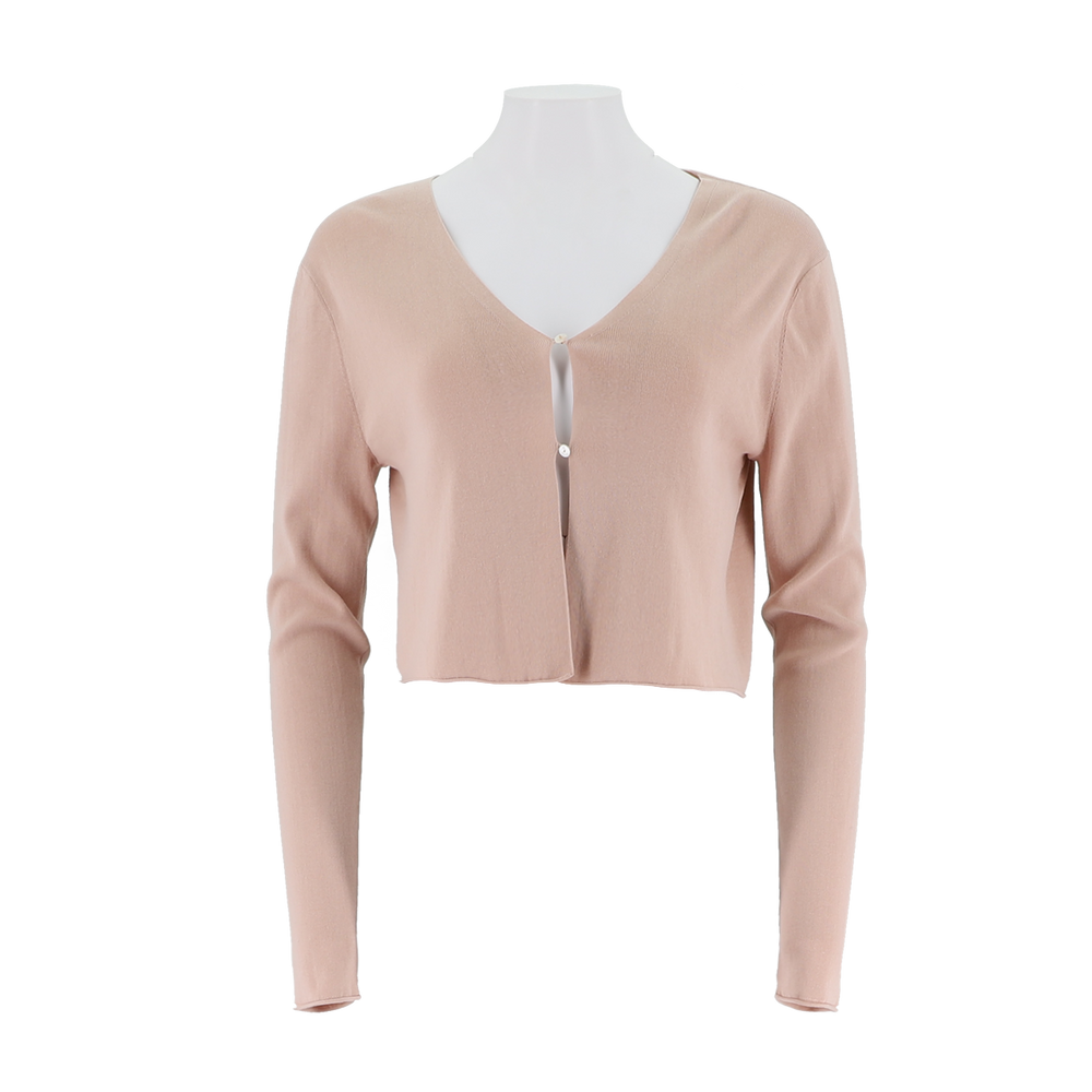 Cropped Combed Cotton Cardigan